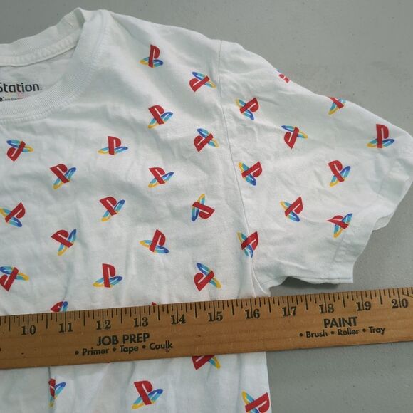 Official Sony Playstation White Shirt w/Multi color logo Adult s small - Picture 3 of 4